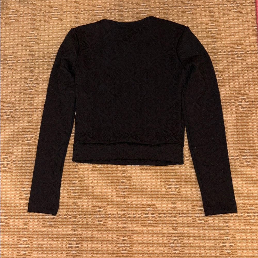 Seea Palomar Textured Crop Rashguard in Black SZ S NWT Small - Picture 2 of 3